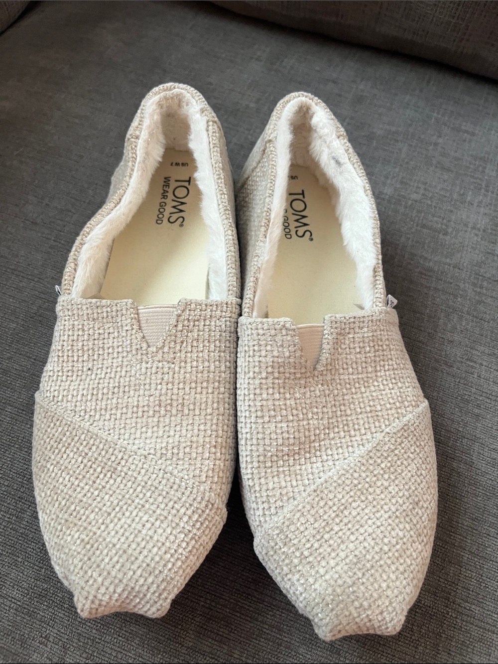 Toms Alpargara Women's Slip-On Flats Loafers in Light Beige Size 7 excellent